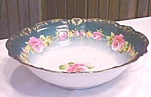 Franconia Porcelain Bowl Roses Hand Painted 10 Inch