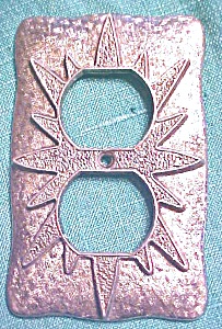 Starburst Switchplate Ornate Pattern Two Plug 1960's