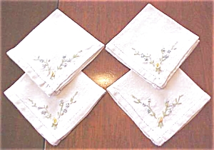 Vintage Napkins Fiesta Colors Embroidery 8 Pc