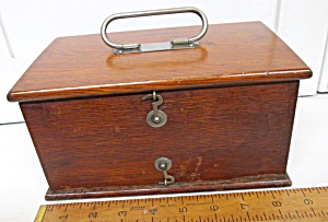 Antique Oak Medical Battery Box Ca 1900-1910