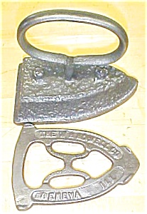 Antique Sadiron & Trivet W H Howell 1800's Flat Iron