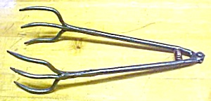 Beef Steak Tongs Hand Forged Iron 1800's
