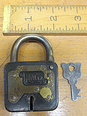 Miller Pressed Steel Padlock W/key