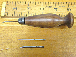 Antique Sewing Scratch Awl Handle Peg Shaped