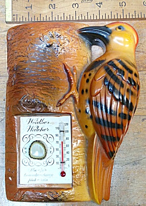 Chalkware Woodpecker Weather Watcher 1959 Miller