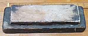 Large Sharpening Stone In Wood Case Antique