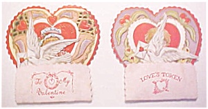 Honeycomb Valentines Card 2pc Vintage Boy And Girl