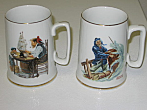 Norman Rockwell 2 1985 Collector's Mugs