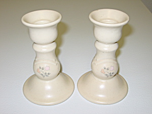 Pfaltzgraff Remembrance Pair Of Candlestick Holders