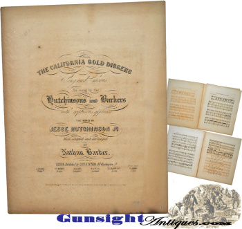 Original 1849 Gold Rush - 'the California Gold Diggers' - Sheet Music
