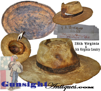 Richmond Maker Marked - 28th Va. / 5th Virginia Cavalry - Slouch Hat