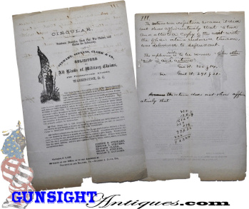 1862 Dated Civil War - Bounty & Military Claims Circular