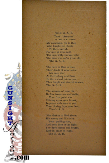 Mjr. D. E. Proctor - 13th N. H. Vols. / 30th U. S. Colored Troops - Civil War Vet. G. A. R. Anthem