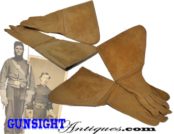 Original Civil War Era - Buckskin Gauntlets