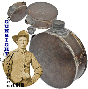 Civil War Era Pat. 1857 Screw Cap - Drum Canteen
