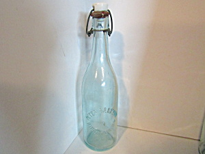 Antique Peter Barmann Aqua Beer Blob Top Bottle