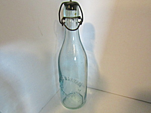Antique Peter Barmann Aqua Blob Top Beer Bottle