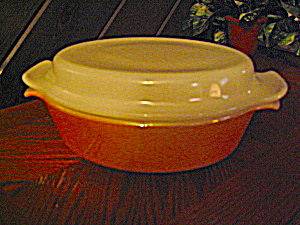 Anchor Hocking Fire King Peach Luster Covered Casserole