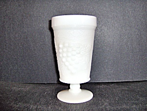 Anchor Hocking Milk Glass Grape Footed Goblet