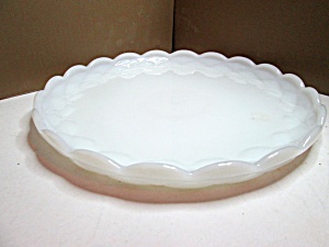 Vintage Milk Glass Anchor Hocking Cake Plate