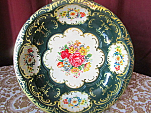 Vintage Daher Decorated Ware Green Floral Design Bowl
