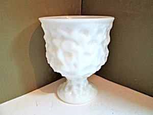 E.o.brody Milk Glass Tall Pedestal Vase