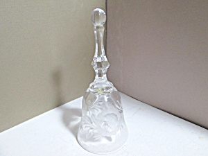 Vintage Lead Crystal Etched Floral Bell