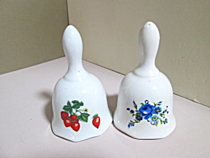Vintage Porcelain Blue Floral And Strawberry Bells