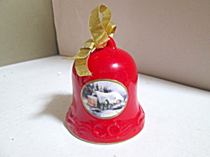 Holiday Thomas Kinkade Red Porcelain Bell