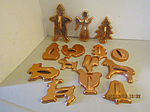 Vintage Copper Colored Cookie Cutter Set