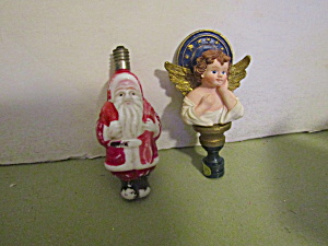 Vintage Lamp Angel Ornament & Santa Bulb