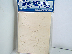 Vintage Wood Press-out Wrap-a-rounds Cow