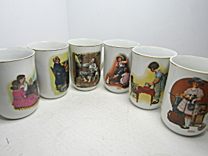 Norman Rockwell Classic Coffee Cup Set Of Six
