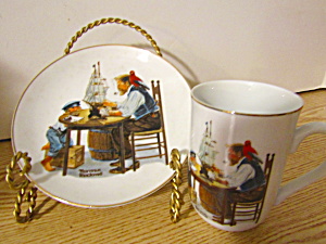 Norman Rockwell Classic Plate/mug Set For A Good Boy