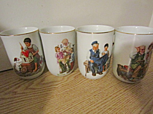 Vintage Norman Rockwell Classic Four Mug Set