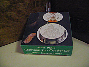 Silver Plated Christmas Coaster Set