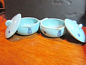 Cronin Pottery Blue Tulip Individual Soup Bowl