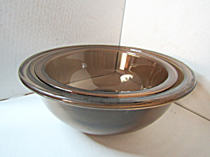 Vintage Corning Pyrex Amber Mixing Bowl Set