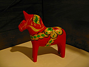 Akta Red/ Orange/green Wood Horse