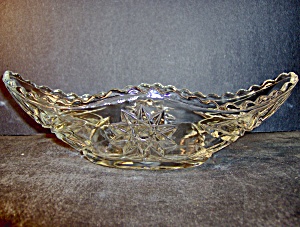 Anchor Hocking Crystal Pressed Cut Glass Gondala Dish