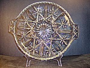 Anchor Hocking Crystal Pressed Glass Round Relish Dish