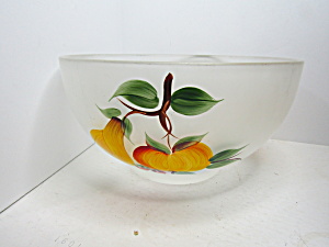 Vintage Frosted Glass Gay Fad Fruit Salad/punch Bowl