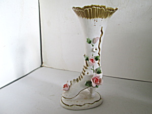 Vintage Victorian High Heel Boot Bud Vase