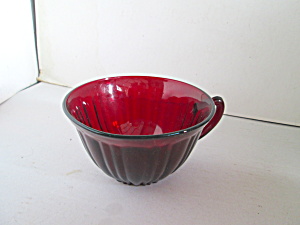 Vintage Anchor Hocking Ruby Red Ribbed Coffee Cup
