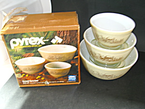 Vintage Pyrex Forest Fancies Mixing Bowl Set New In Box
