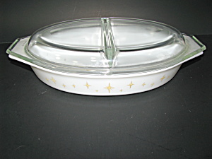 Vintage Pyrex Constellation Promo Oval Divided Dish