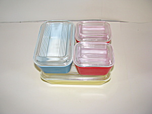 Pyrex Refrigerator Dishes Primary Colors