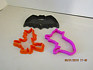Vintage Cat,bat &witch Halloween Cookie Cutters