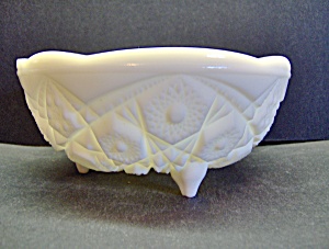 Mckee Toltec Milk Glass Footed Bowl