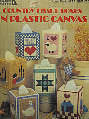 Leisure Arts Country Tissue Boxes Plastic Canvas #411